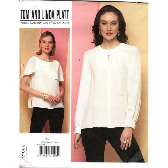 Vogue Patterns V1629 Designer Tom and Linda Platt Misses Blouses Size 6 to 14 - Picture 1 of 2
